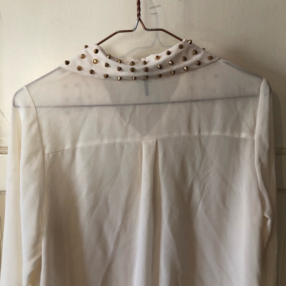 Nollie studded cream chiffon blouse - Picture 4 of 5